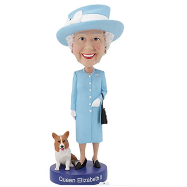 Dronning Elizabeth valp statue dukke dekorasjon