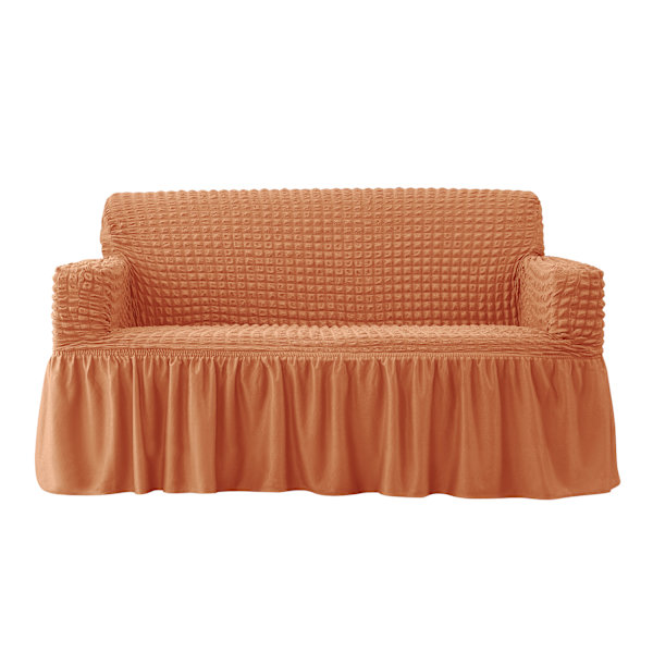 Helppo Sopiva Sovan Päällinen Universaali Korkea Venyvä Kestävä Huonekalujen Suoja Hameella (Oranssi), 2-4 Paikkaa 190-230cm