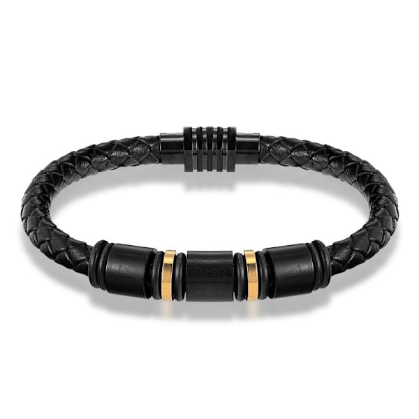 Fashion smycken läderrep armband rostfritt stål flätat läder