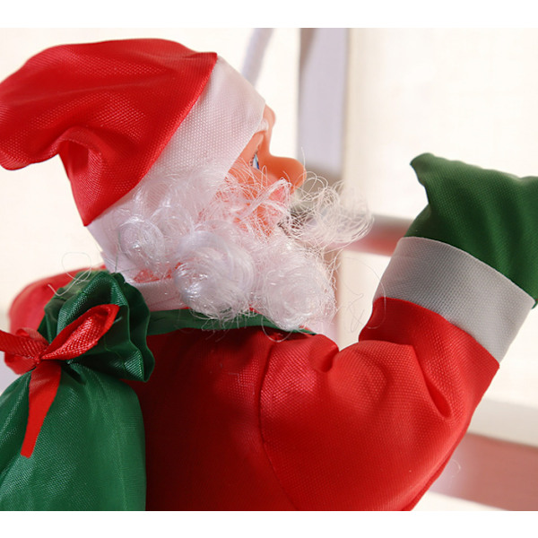 Jultomten klättrar i repstege, julgransfest, Kristus