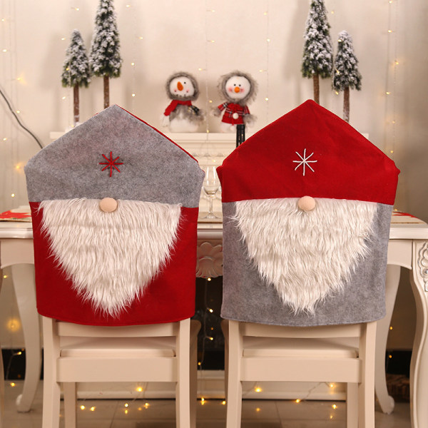 2 st tomte röd hatt jul stolsöverdrag för att dekorera