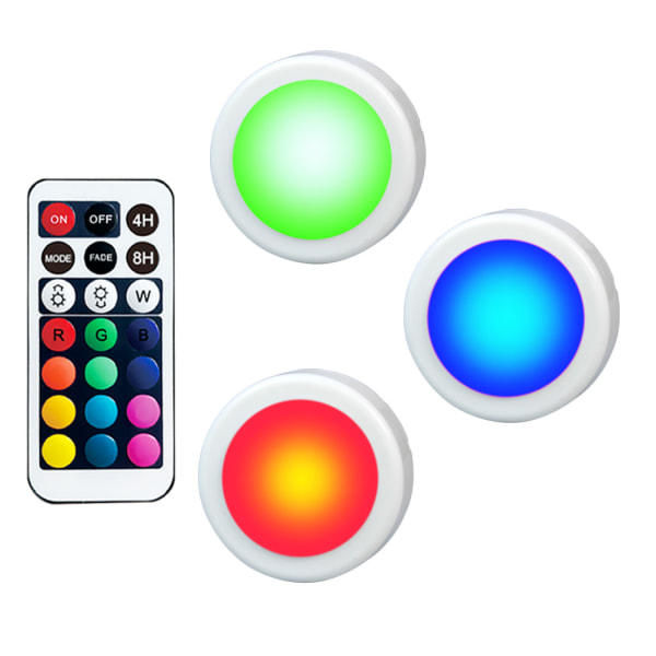 2 stk. Genopladelig trådløs RGB LED-lampe, dæmpbar LED-vindueslampe