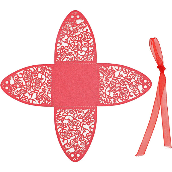 100 pakke laserkuttede rosa godteribesker, gaveesker 2,5\" x 2,5\" x 3