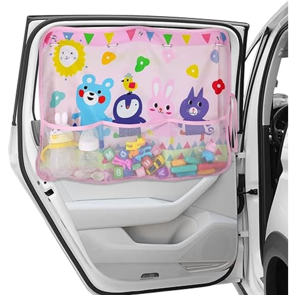 Car Sun Shade for Baby Window, Car Sunshade with Storage Net, Po