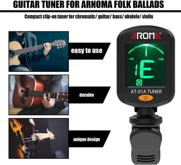 Bärbar färgskärm digital LCD-skärm gitarrstämmare