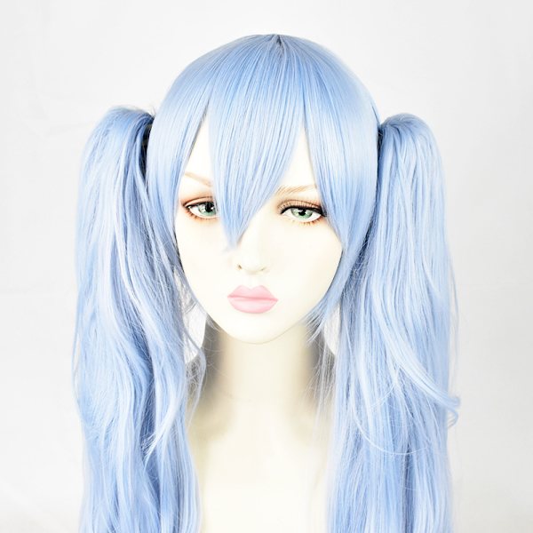 Stjärna och snöprinsessa karaktär peruk snö hatsune split cos blå
