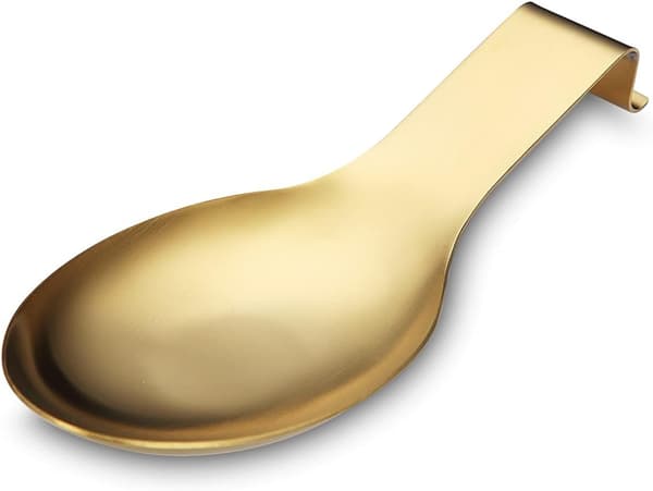 Mat Guld Ske Rest, Rustfrit Stål Ske Holder til Komfur, K