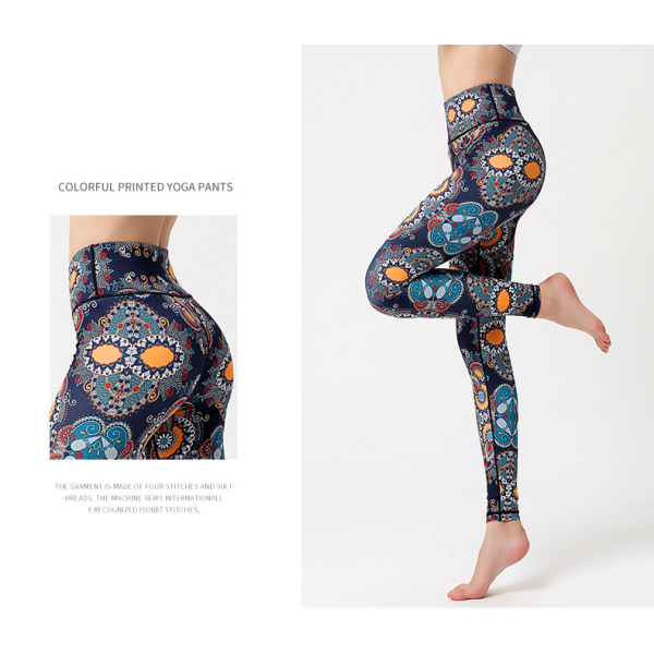 Højtaljede hofteløft yoga trænings fitness leggings - HK265 S