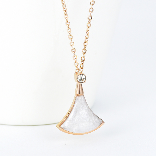 Rhinestone vifte anheng halskjede kvinnelig design sans kragebein cha