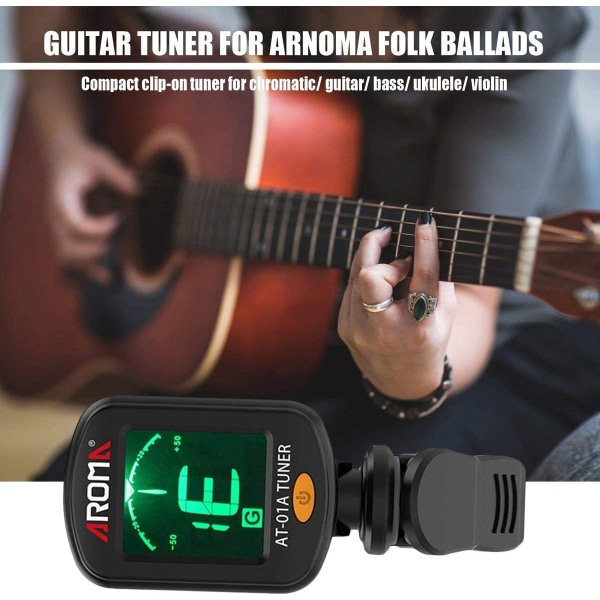 Bærbar farve digital LCD skærm guitar tuner