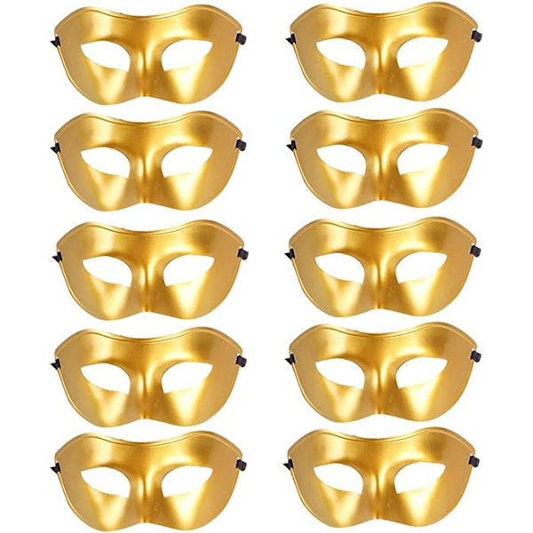 10 stk. Unisex Retro Masquerade Maske Venetian Masquerade Maske Gold