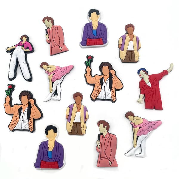 12 stk. 3D-clogs-sandaler-pynt (Harry), sko-charms, søde sko