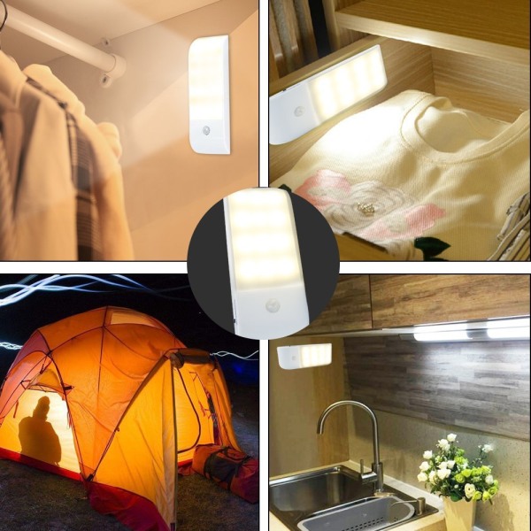 Uppladdningsbar LED-infraröd Human Body Sensing Lamp Bedroom Cabine