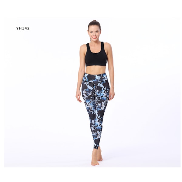 Dames udendørs tryk fitness træningsbukser yogabukser-YH142 L