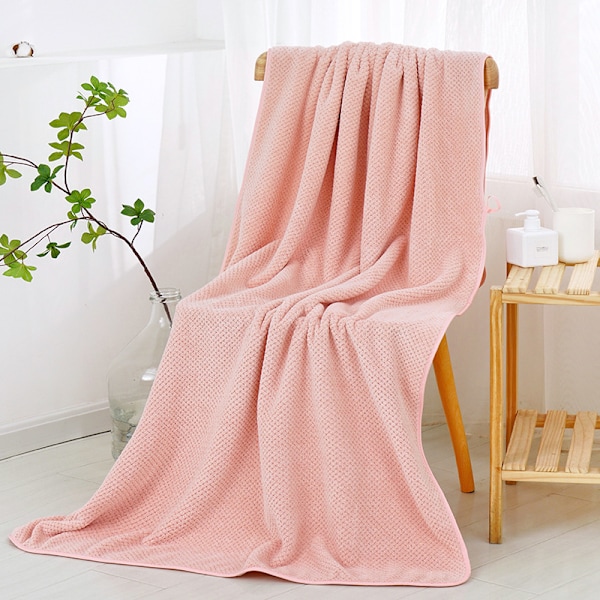 Koralli sametti ananasverkko nopeasti kuivuva imukykyinen kylpypyyhe Light pink