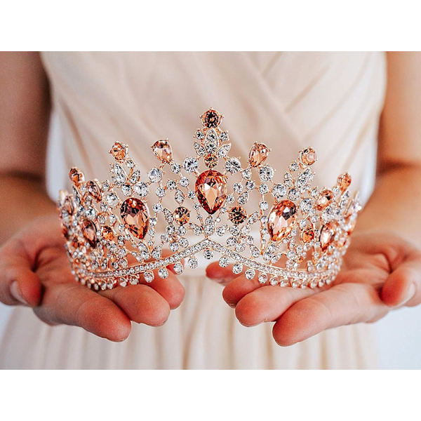 Bröllopskrona för kvinnor, prinsessdiadem med strass