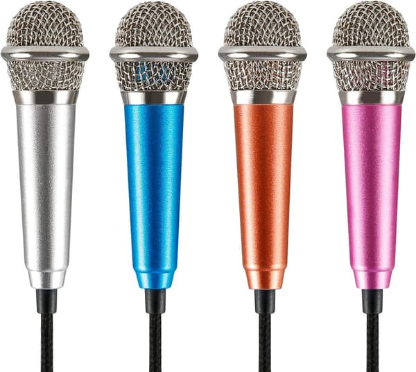 4 stk. Mini-mikrofon for Karaoke, Metalltrådløs Mini-mikrofon