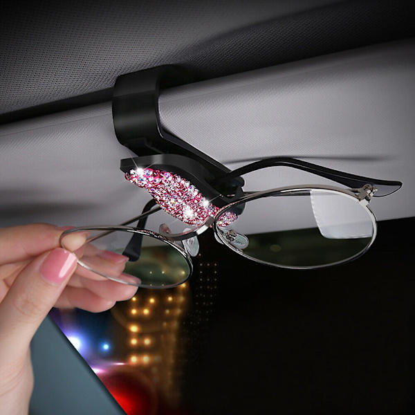 Bling Rhinestone Bil Tilbehør Interiør Solskærm Montering Glasse