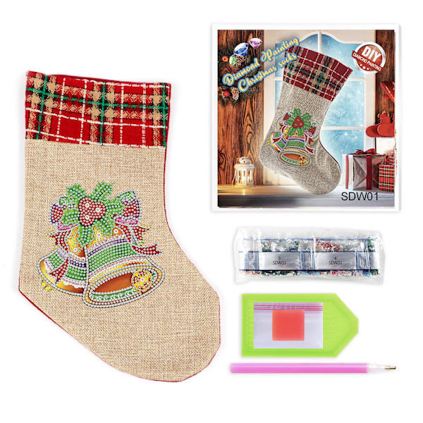 5D Diamantmålning Diy Julstrumpa presentpåse Jul ca