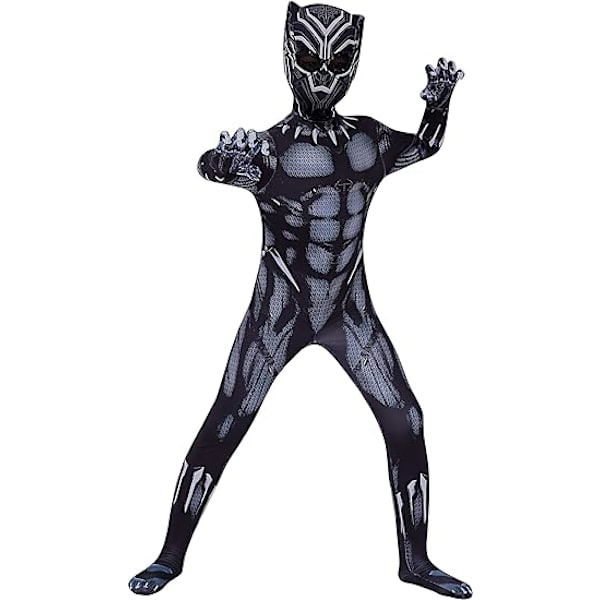 Svart panter tights hjälte cosplay kläder för barn vuxna co