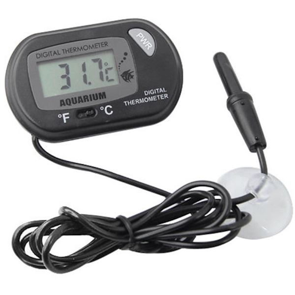 Liten digital akvarie termometer med sugkoppar och sond och B
