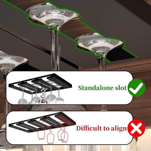Vinglasophæng - Under skab, rustfrit stål glasopbevaring S