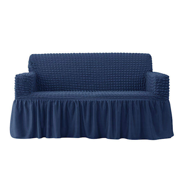 Helppo Sopiva Sovan Päällinen Yleinen Korkea Venyvä Kestävä Huonekalujen Suoja Hameella (Tummansininen), 2-4 Paikkaa 235-300cm