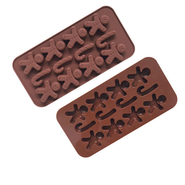 2 st snögubbe kryckor, silikagel chokladform, kakmo