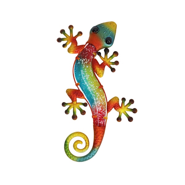 Metal Gecko Udendørs Væg Dekoration Firben Havekunst Glasophæng