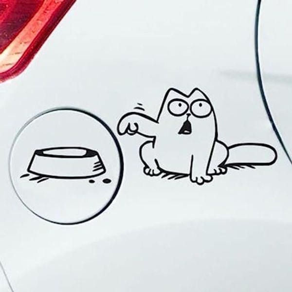 Katt og skål klistremerke for bil, flere farger