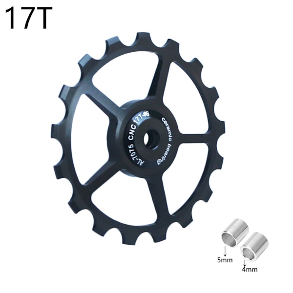 Aluminum Alloy Bicycle Derailleur 10-17T Mountain Bike Wheel Pulleys Bearing Set Replacement Parts-black