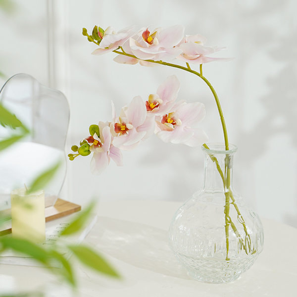 2 stk. 5 kunstige phalaenopsis blomster til boligindretning