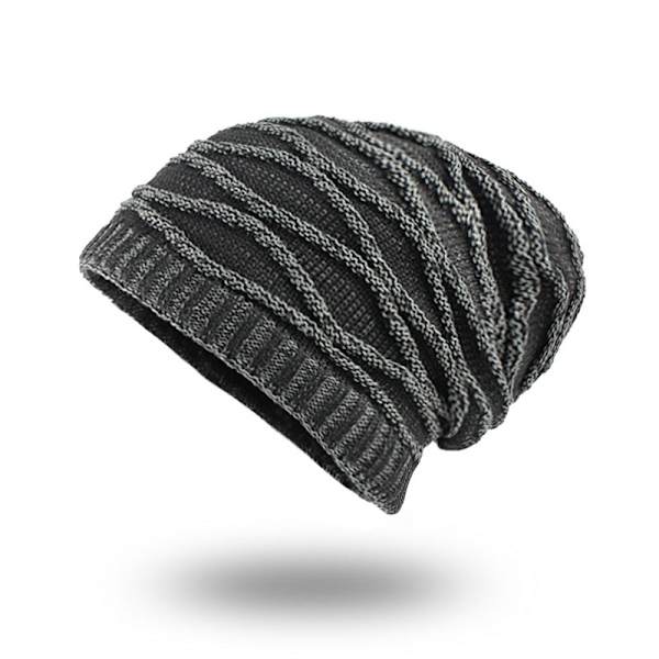 Herr Varm Texturerad Stickad Mössa, 1 Styck