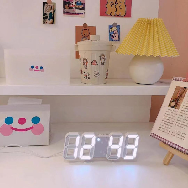 1-pakke 3D Stereo LED-klokke Alarmklokke Elektronisk klokke Termometer