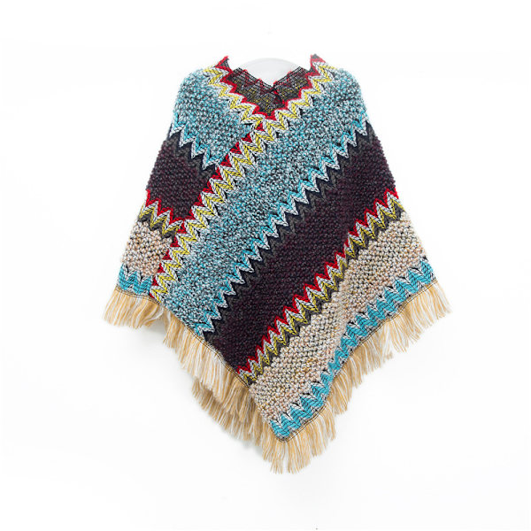Naisten ponchot, naisten ponchot ja huivit Talvi Retro Tyylisuuntainen Poncho Huivi Naisille - Sininen
