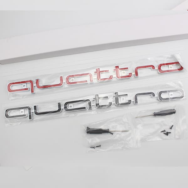 2 stk. Audi A3 A4 A6 A7 Q3 Q5 eftermonteret quattro centergrill centr