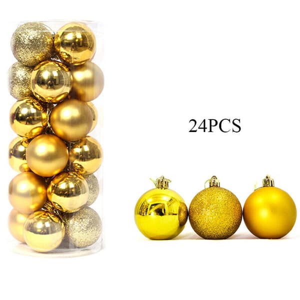 24 stk Glitrende Julekule Ornamenter Julepynt