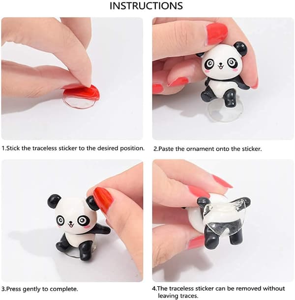 Röd Panda Bilprydnadsidéer - Bilinredning Mini Panda Docka Deko