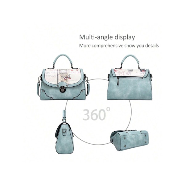 Eleganta Damhandväskor, Axelväskor, Handväskor, Tygväskor, Axelväskor, Crossbody-väska, Axelväska, Multifunktionell, Hållbar, PU-blå blue