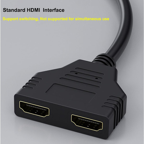 HDMI-splitteradapterkabel HDMI-splitter 1 in 2 ut 1080P
