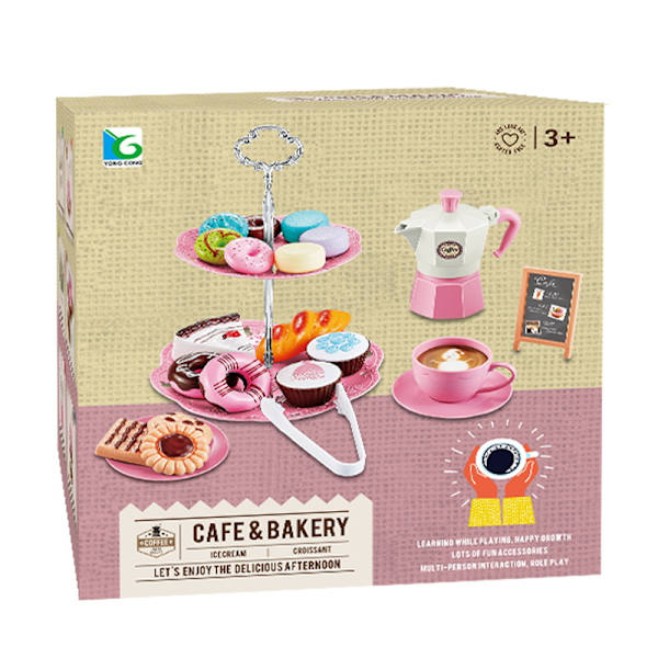Simulerad kaffesnacks eftermiddagste spel barnfamilj leksak