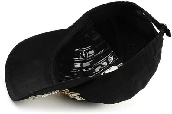 Kvinnors Baseball Cap Blomma Strass Solhattar Justerbar Denim