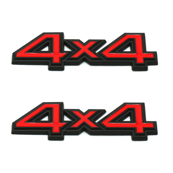2 kpl Metalli Musta Punainen 4WD 4x4 Auton Takaosa Tavaratilan Embleemi Merkki