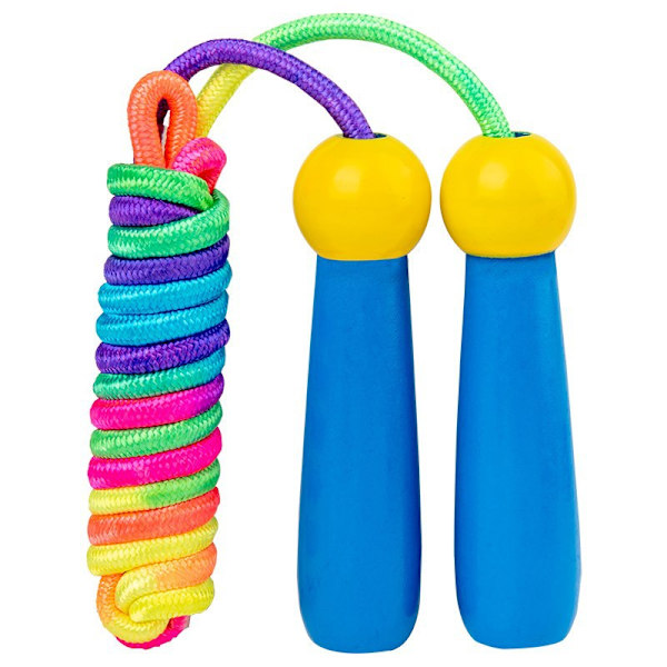 Hopprep för barn, [2-pack] Justerbar bomullsrep med trä