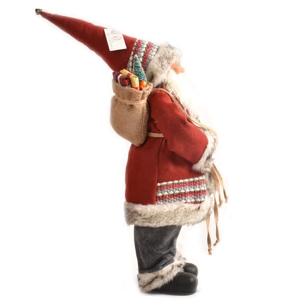 1 stk 45cm high-end luksuriøs julenissefigur stående eldre