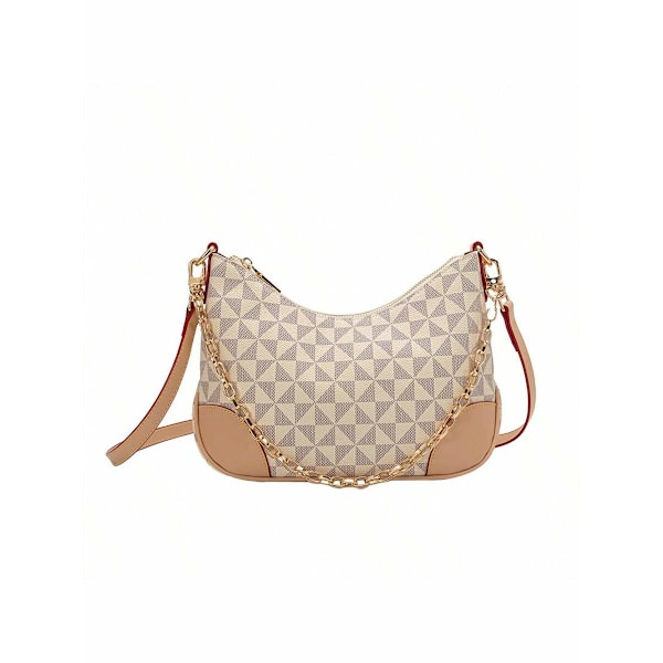 Handväska i läder för kvinnor, axelväska för kvinnor, crossbody-väska för kvinnor, axelväska med armhåla med förlängd justerbar axelrem - beige beige