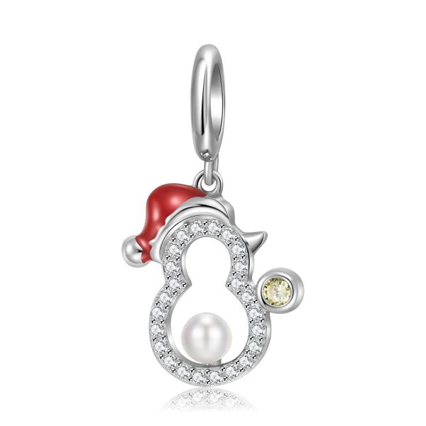 S925 Silver Christmas Snowman Berlock Sterling Silver Snowman Pend