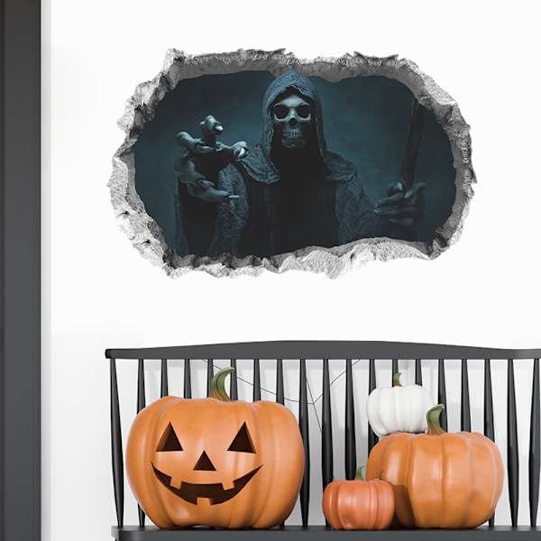 Halloween-seinäkoriste 3D-lattiatarrat Pelottavat kallo-tarrat Horr