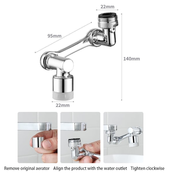 Robotarm 1080° roterande dubbelpositions kranförlängare