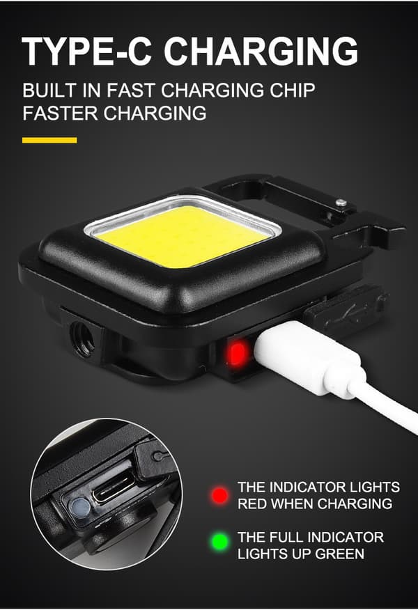 Mini LED -työvalo, kannettava taskulamppu, USB-ladattava taskulamppu, lyhty